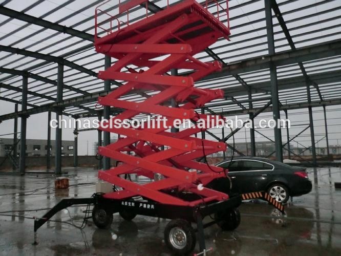 Electric scissor lift four wheels mobile scissor lift manual full rise scissor lif WLY0.5-10