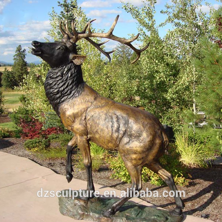 life size bronze elk sculpture outdoor decor