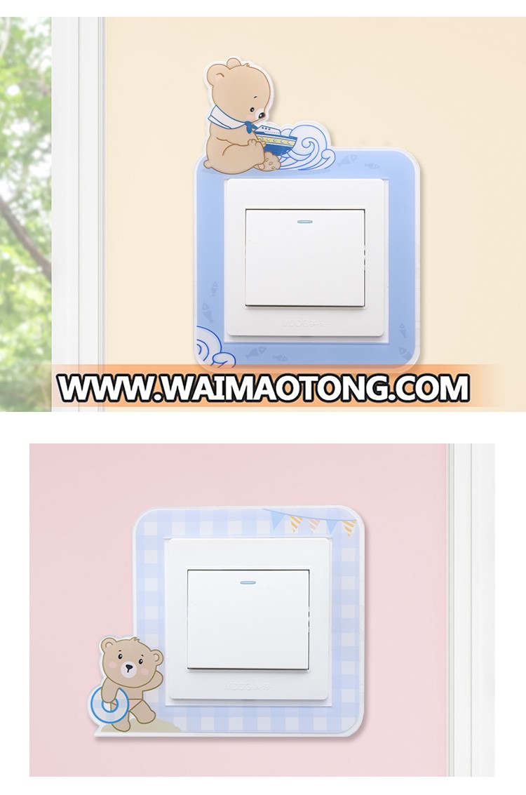 Roogo resin navy bear light single switch sticker