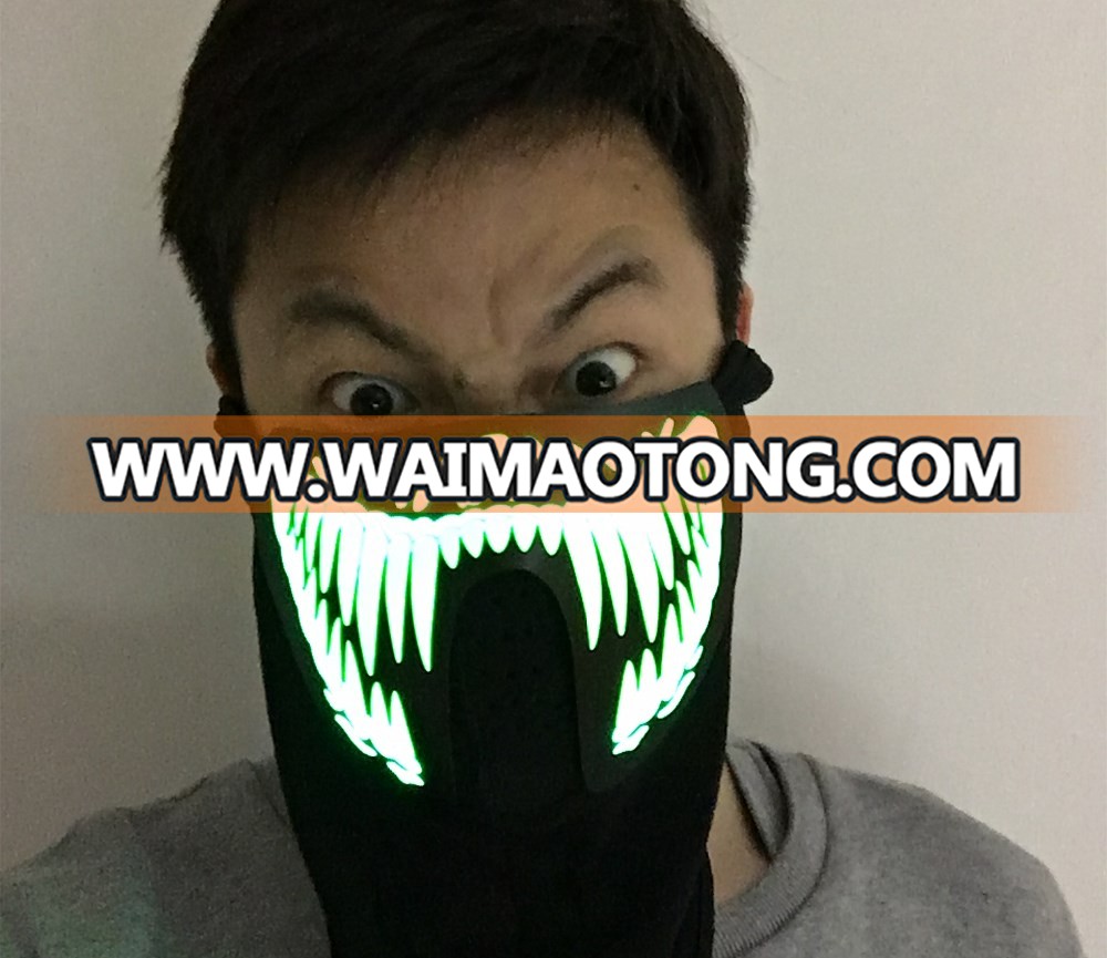 Monster Teeth sound controlled EL mask for party