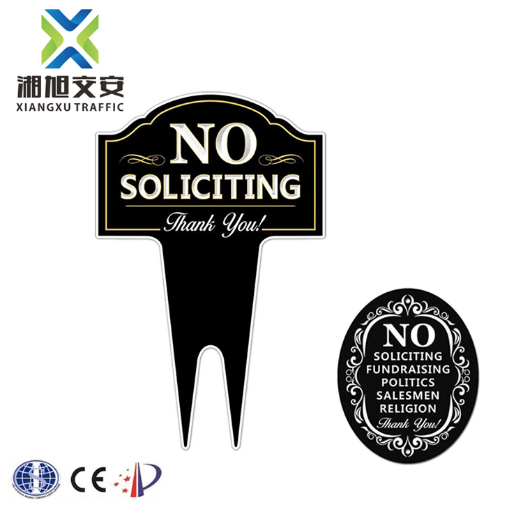 Customized Aluminum No Soliciting Home Security Warning Sign Board