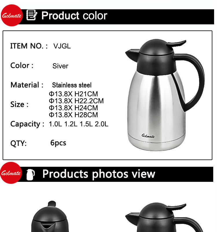 BPA free stainless steel coffee vacuum thermos jug