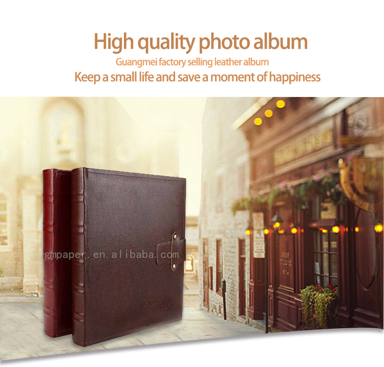 GuanMei Leather Cover Book Bound DIY 265X325MM Photo Album With 25 White Sheets