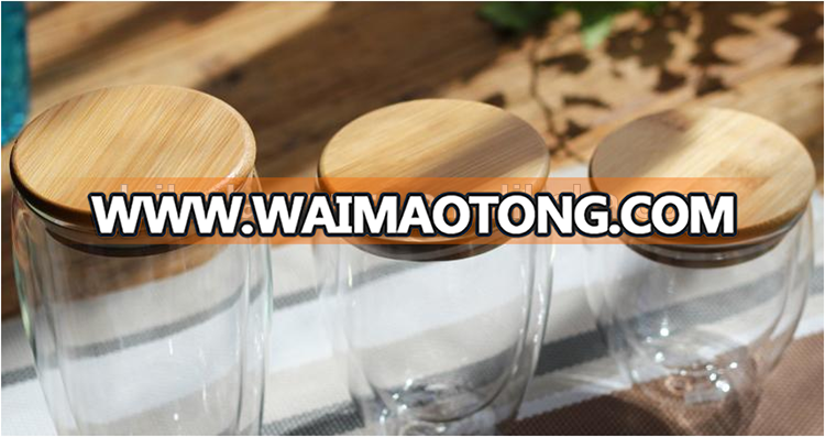 Glass Food Storage Canister Jar with Airtight Seal Bamboo Lid