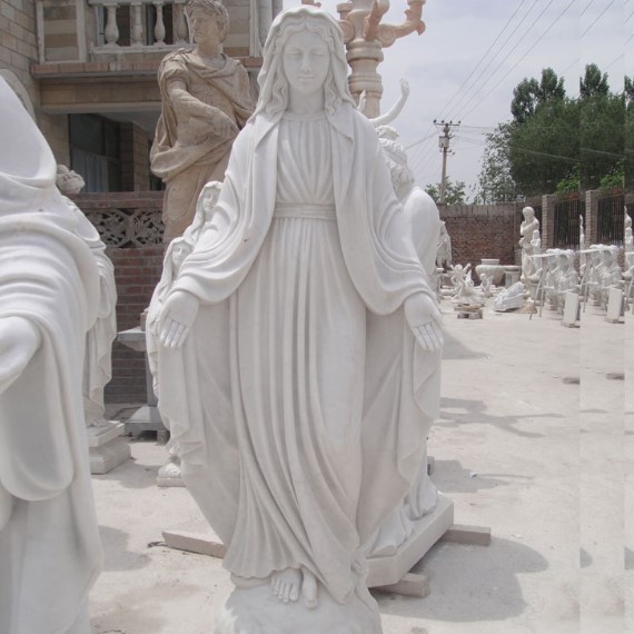 life size church religious Marble stone Virgin Mary and Jesus sculpture