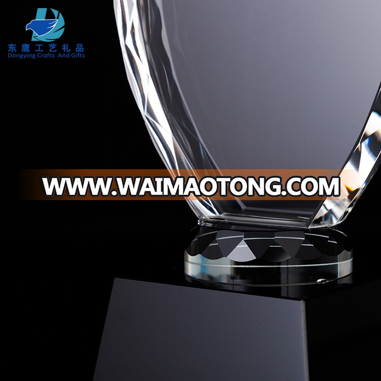 Factory Wholesale Flame Shape Crystal Trophy Plaque With Base