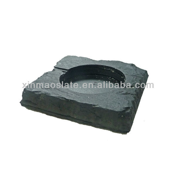 [factory direct] 12x12x3cm Rough Square Slate Soap Dish