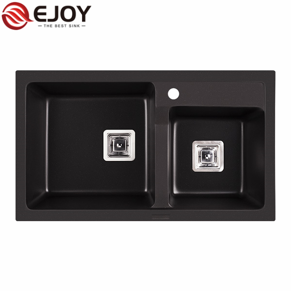 EJOY High Quality black sink kitchen Customized handmade kitchen sink double bowl YJ850S