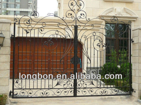 Steel wrought iron sliding gate design heavy duty