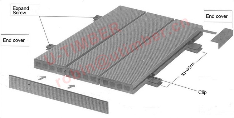 Crack-resistant solid WPC outdoor decking for Balcony