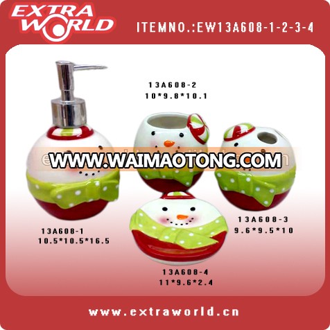 Christmas ceramic Bathroom Accessories Set