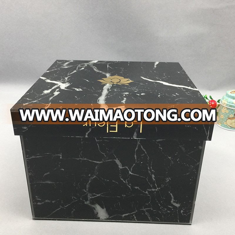 Custom Black marble acrylic box drawer marble box