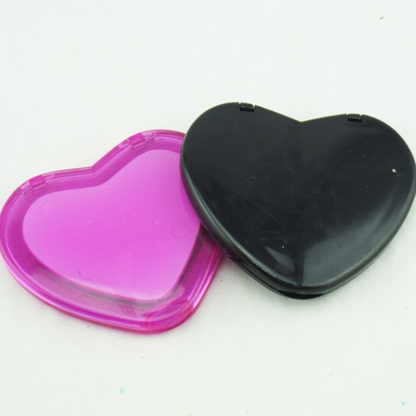 heart compact mirror double way side folding pocket mirror customized logo,promotion