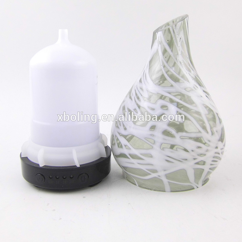 Handcraft Glass Ultrasonic Aromatherapy Diffuser with LED Colorful Night Light Humidifier