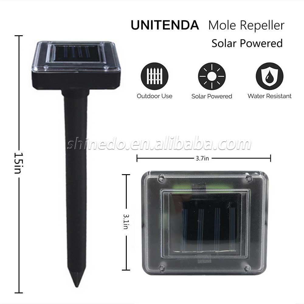 Mole Repellent Solar Powered for Lawn Garden Yard Outdoor Pest Control Rodent Repellent Ultrasonic Pest Repeller Gopher Repeller