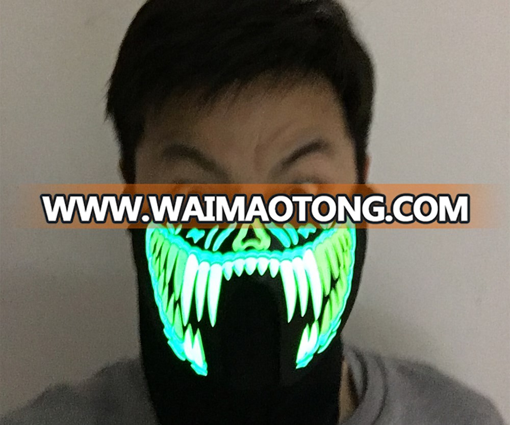 Monster Teeth sound controlled EL mask for party