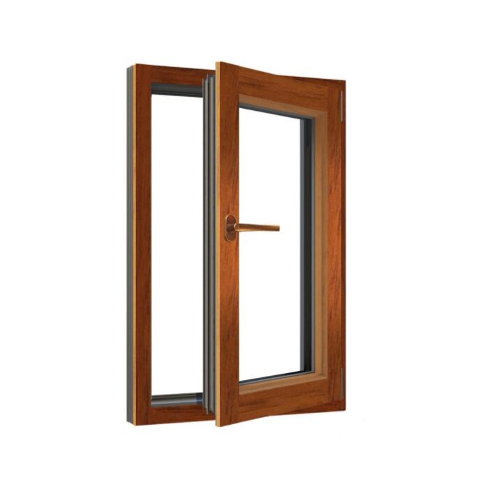 Elegant Wood Clad Aluminium Casement Window with Good Energy-saving Performance