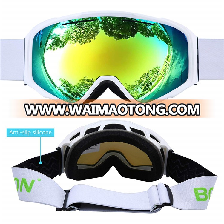 2 In 1 Adult Anti-Fog UV400 Magnetic Ski Goggle With Detachable Nose Guard