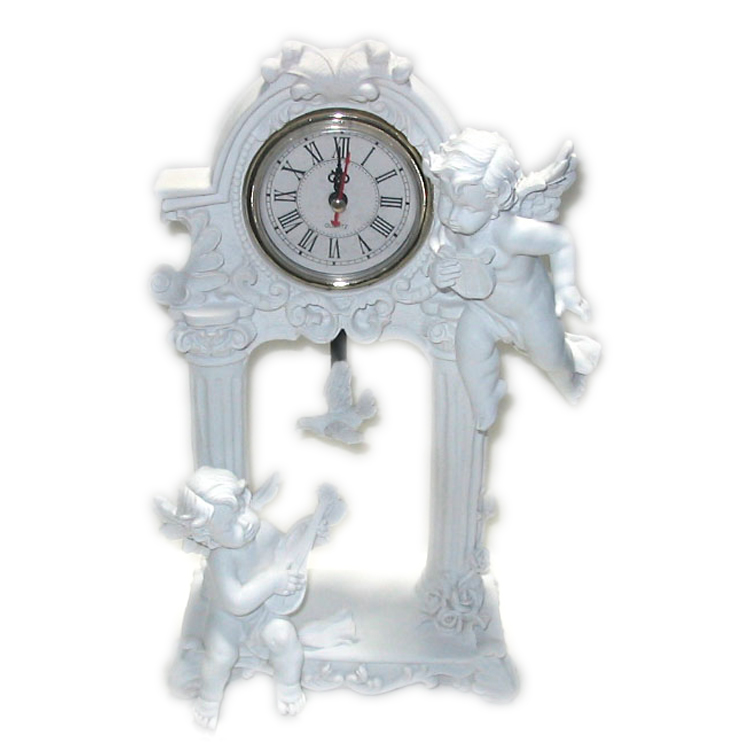 Wholesale beautiful resin alarm clock nice angel table decorations