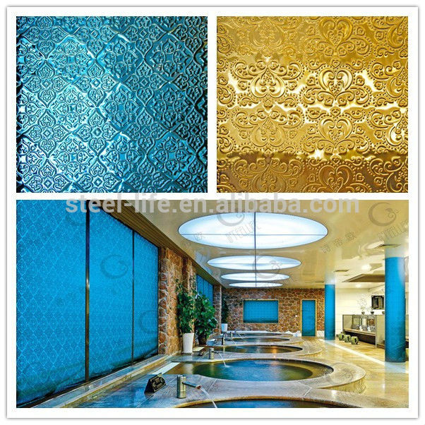 Mirror Finished Srainless Steel Hotel Partition Lobby Use Solid Aluminum  Screen Modern Design