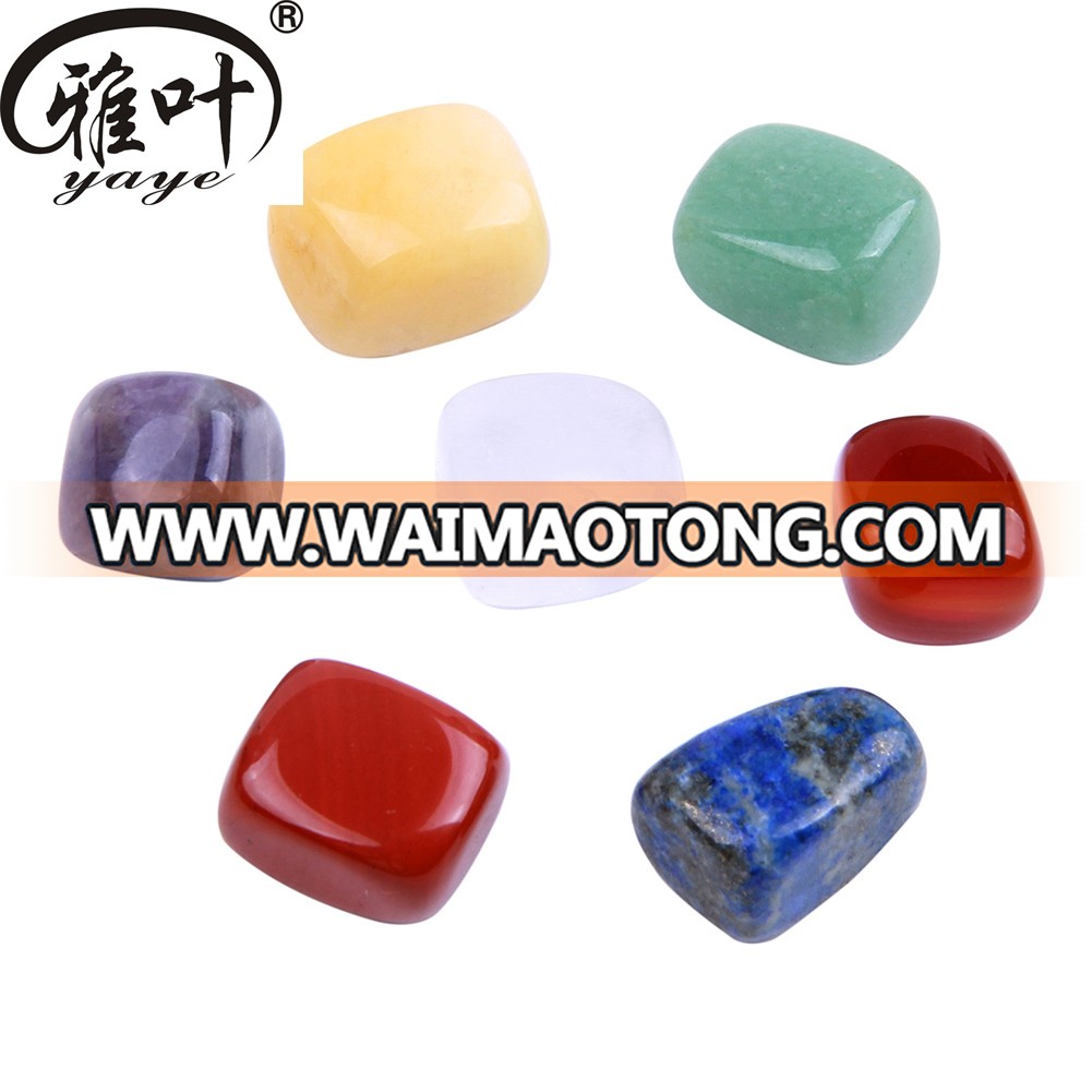 7pcs Gemstone Crystal Healing Engraved Chakra Stones for Yoga Meditation