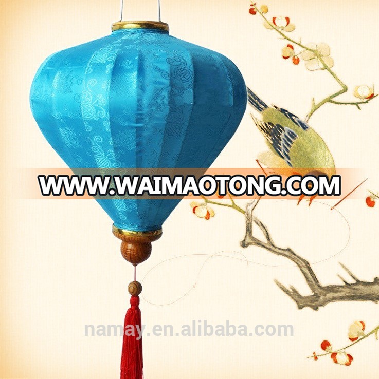 Large round Waterproof Traditional Chinese Silk Fabric red Lantern For sale