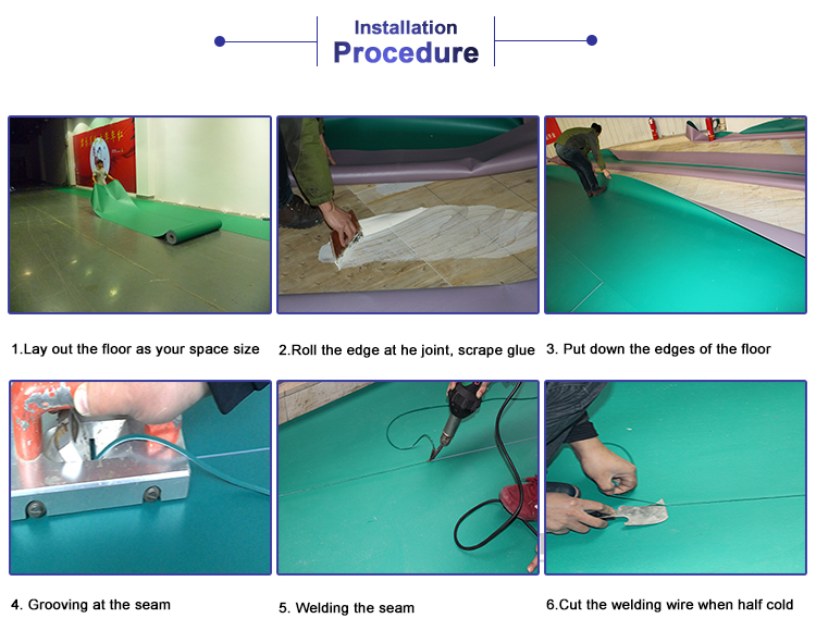 Hotsales  easier-clean PVC plastic flooring roll for badminton court