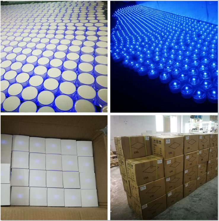 Solar LED small round plastic road stud