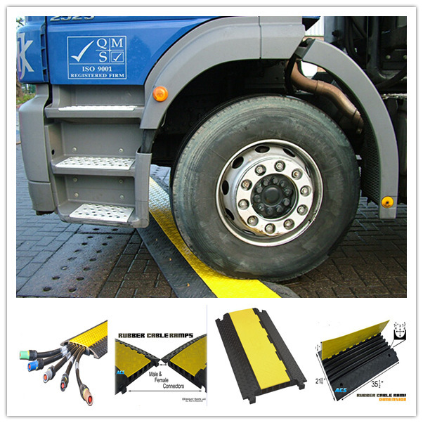 5 Channel Rubber Floor Cable Protector/car ramps for traffic