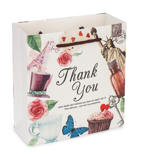 Fashion Thanksgiving Day Thank You Paper Bag with Handle cheap paperbag