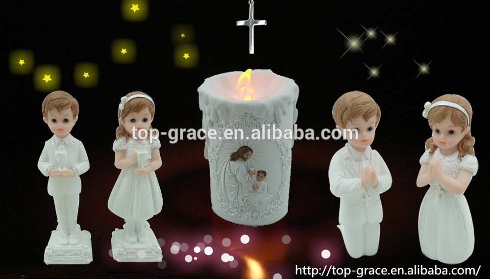 Polyresin souvenirs boy girl communion