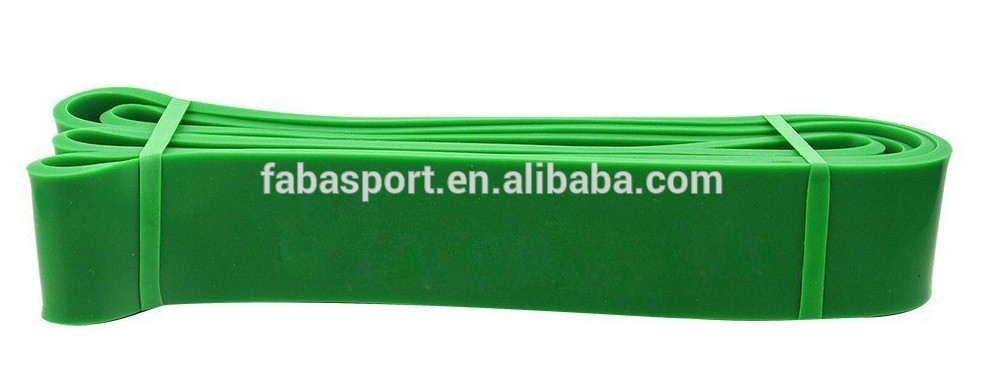 Green color high quality resistance power strength bands fitness equipment for wholesale