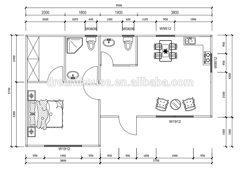 china prefabricated mobile homes/ prefab flat pack container house/Mobile living container house