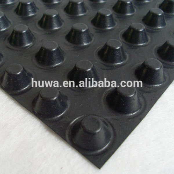 Foundation Slab Moisture Barrier HDPE Underground Basement waterproofing membranedimple drain supplier