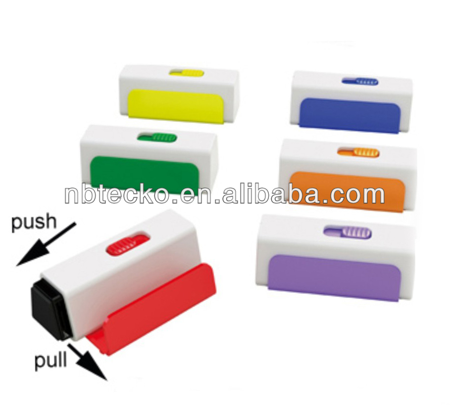 Plastic colorful mobile phone desktop holder with screen cleaner