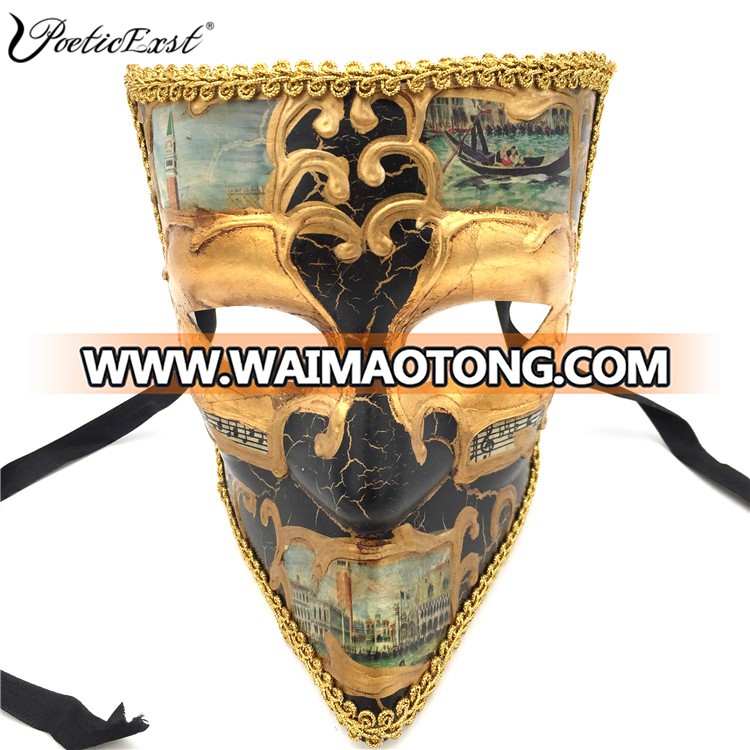 PoeticExst Wholesale adult cosplay costume full face elegant Venetian bauta mask