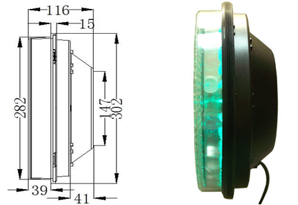 300mm fresnel lens green ball traffic sign module