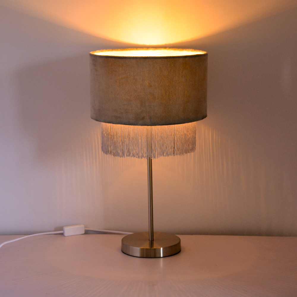 Velvet shade with tassels luxury table lamps