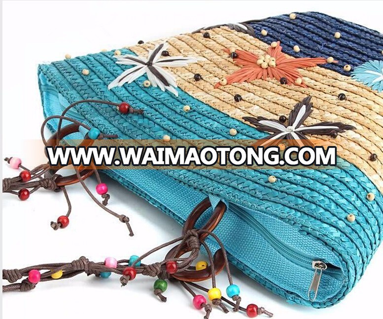 2016 new fashion straw beach bag beach tote bag