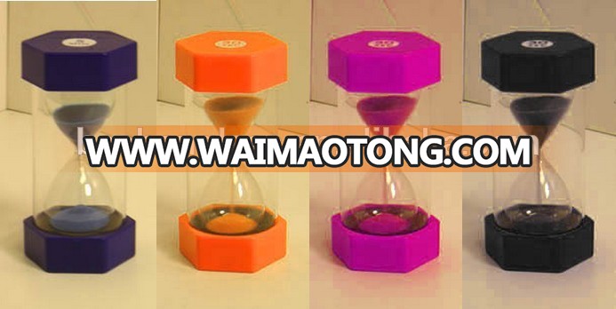 Small Hexagonal Plastic Hourglass Sand Timer 5 minute for Kids