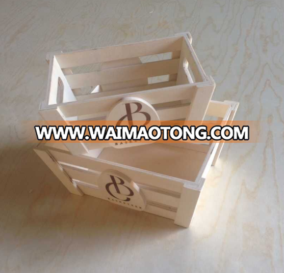 Hot sale customized wine/beer/fruit storage wood crate box