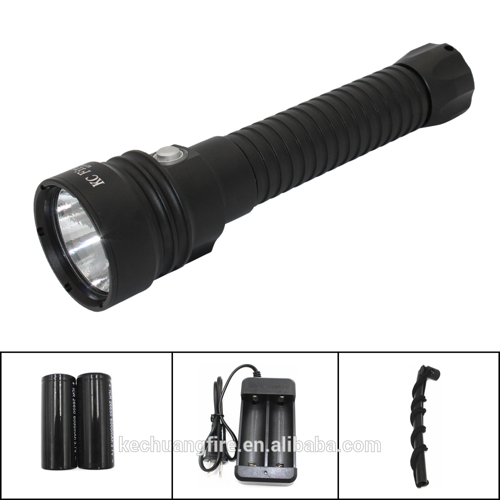 Magnetic press switch 4000 lumen XHP70 rechargeable dive cree flashlight with 26650 lithium battery