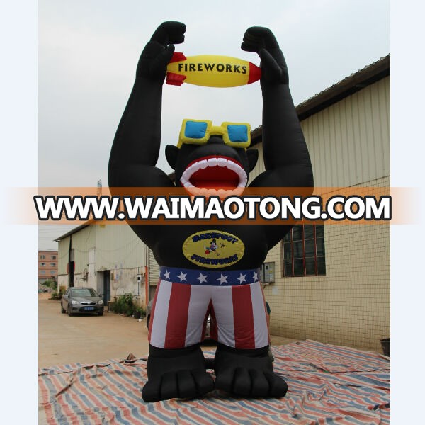 hot sale 6M high black gorilla inflatable cartoon character