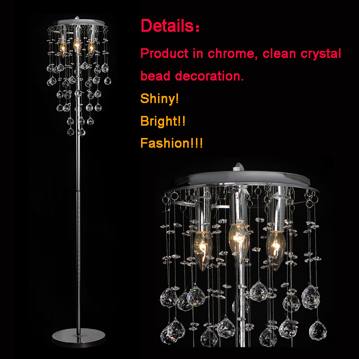 Modern crystal chrome floor lamp NS-122007