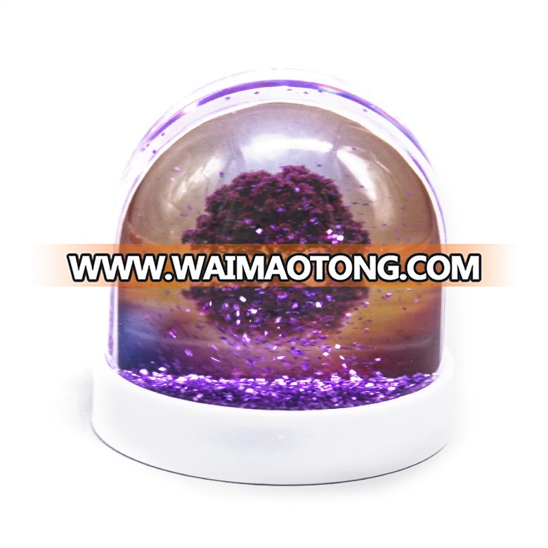 Plastic snow globe/plastic water globe/plastic snowball with photo insert