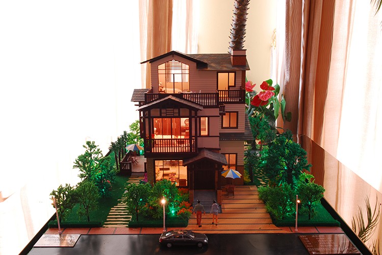 Villa scale model with light effect /Apartment building models / Miniature models