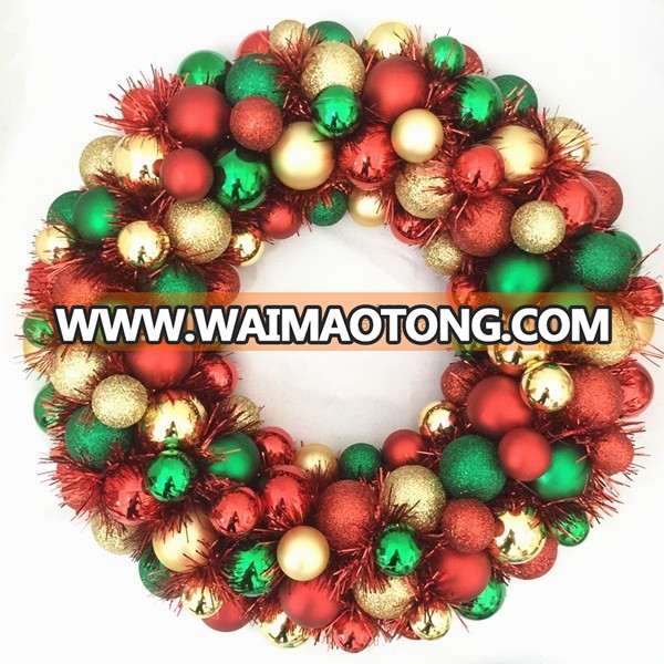 2017 hot sale ALDI Christmas plastic bauble wreath