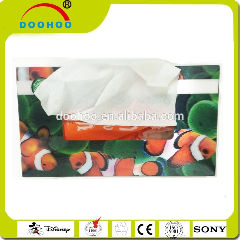 PET Lenticular folding tissue box with 3D lenticular effect