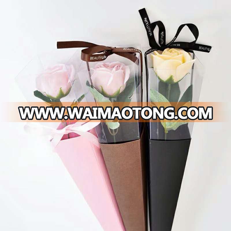 Luxury Rose Round Flower Packing Box, Cone Simple Flower Gift box