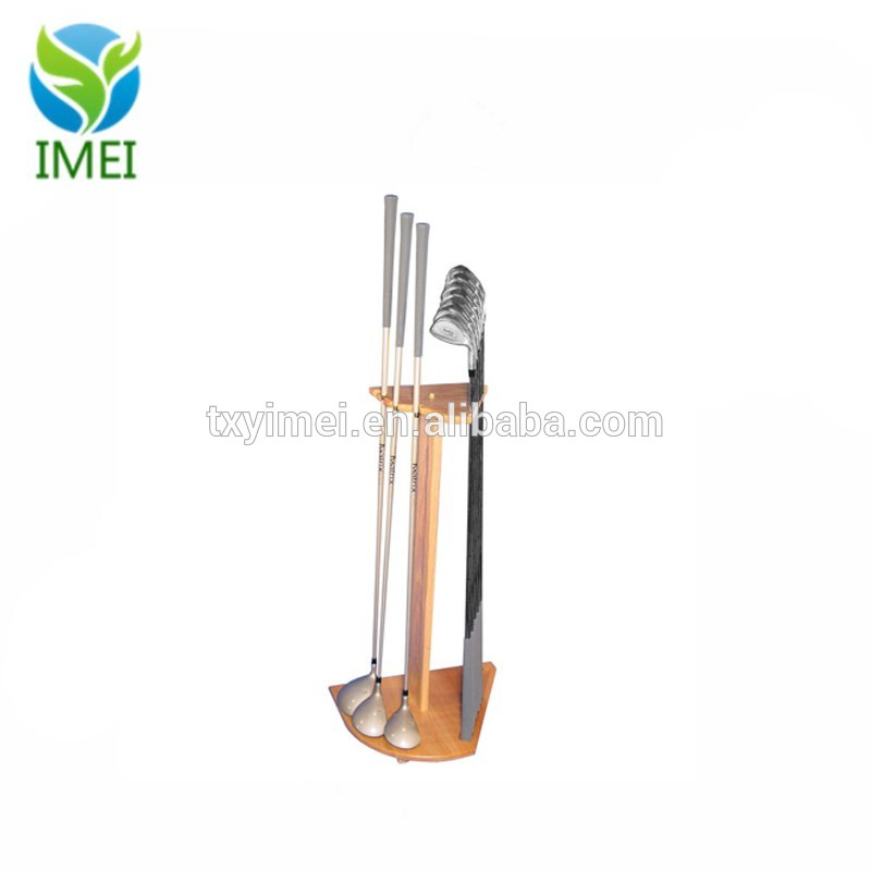 Wood Floor standing Retail Store Interactive Advertising Golf Club Display Stand IMEI18147